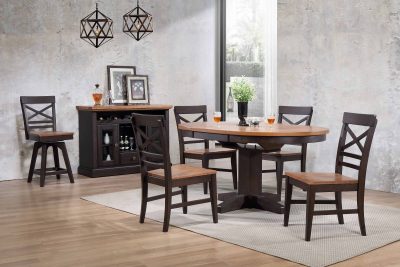 Choices Black Oak X-Back Counter Stool