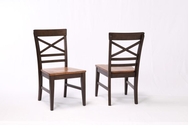 Choices Black Oak X Back Side Chair Pack of 2 2 1
