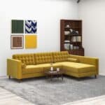 Yellow Velvet Right Facing Sectional Sofa for Modern Spaces 7 Yellow Velvet Right Facing Sectional Sofa for Modern Spaces