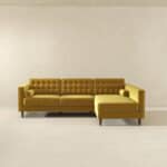 Yellow Velvet Right Facing Sectional Sofa for Modern Spaces 9 Yellow Velvet Right Facing Sectional Sofa for Modern Spaces