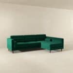Green Velvet Right-Facing Sectional Sofa for Game Rooms 10 Green Velvet Right-Facing Sectional Sofa for Game Rooms