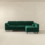 Green Velvet Right-Facing Sectional Sofa for Game Rooms 8 Green Velvet Right-Facing Sectional Sofa for Game Rooms