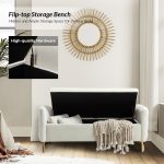 Christoph Ivory Button Tufted Flip Top Storage Bench 9 Christoph Ivory Button Tufted Flip Top Storage Bench