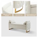 Christoph Ivory Button Tufted Flip Top Storage Bench 10 Christoph Ivory Button Tufted Flip Top Storage Bench