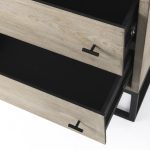 Ciara 32L x 16W Beige Fir Veneer 2 Drawer Accent Cabinet