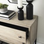 Ciara 32L x 16W Beige Fir Veneer 2 Drawer Accent Cabinet