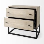 Ciara 32L x 16W Beige Fir Veneer 2 Drawer Accent Cabinet