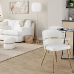 Cinch 17-Inch Cream Bouclé Contemporary Pouf Ottoman Natural Wood 14 Cinch 17-Inch Cream Bouclé Contemporary Pouf Ottoman Natural Wood