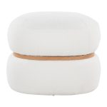 Cinch 17-Inch Cream Bouclé Contemporary Pouf Ottoman Natural Wood 20 Cinch 17-Inch Cream Bouclé Contemporary Pouf Ottoman Natural Wood