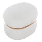 Cinch 17-Inch Cream Bouclé Contemporary Pouf Ottoman Natural Wood 21 Cinch 17-Inch Cream Bouclé Contemporary Pouf Ottoman Natural Wood