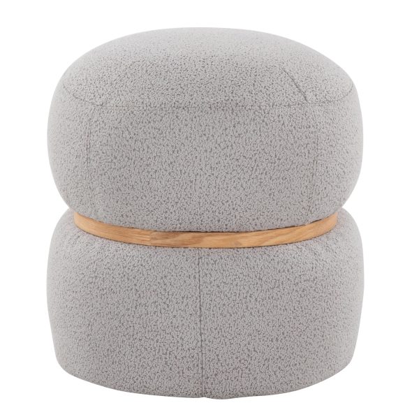 Cinch 17 Inch Grey Contemporary Boucle Pouf Ottoman 4