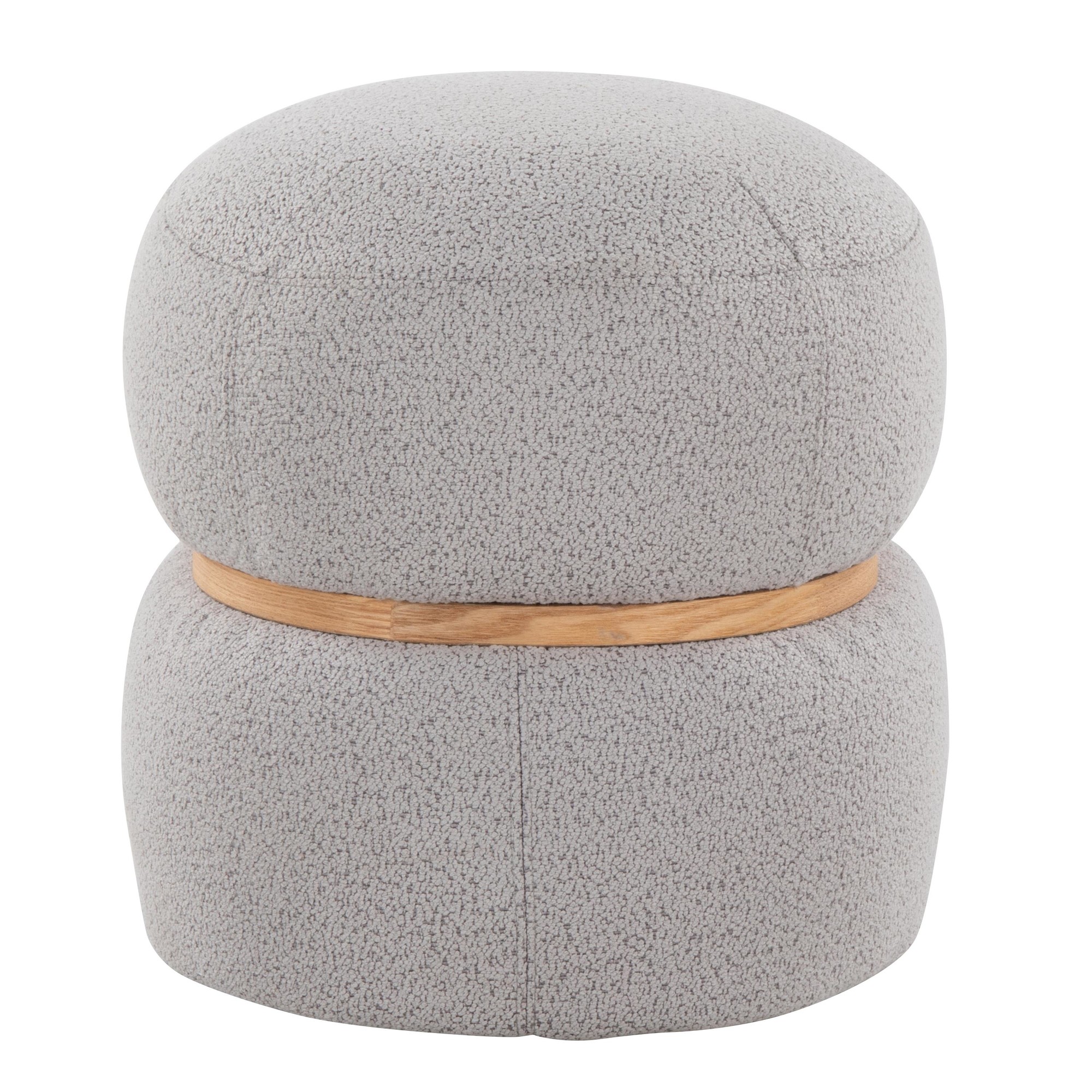 Cinch 17-Inch Grey Contemporary Bouclé Pouf Ottoman 5 Cinch 17-Inch Grey Contemporary Bouclé Pouf Ottoman - Image 5
