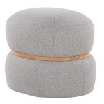 Cinch 17-Inch Grey Contemporary Bouclé Pouf Ottoman 15 Cinch 17-Inch Grey Contemporary Bouclé Pouf Ottoman