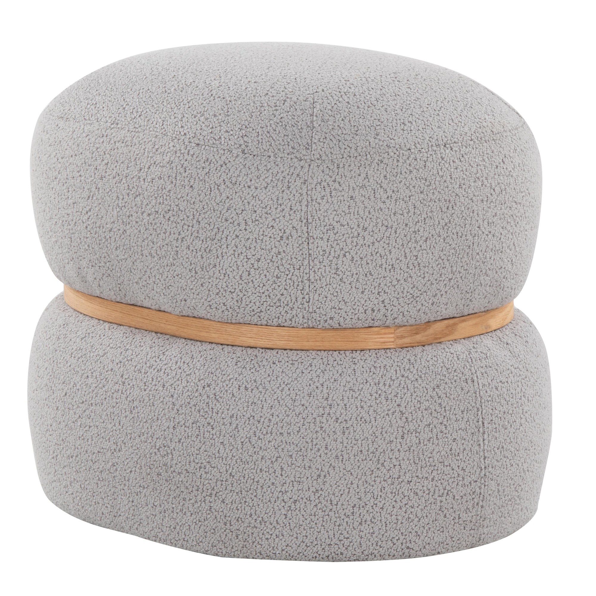 Cinch 17-Inch Grey Contemporary Bouclé Pouf Ottoman 6 Cinch 17-Inch Grey Contemporary Bouclé Pouf Ottoman - Image 6