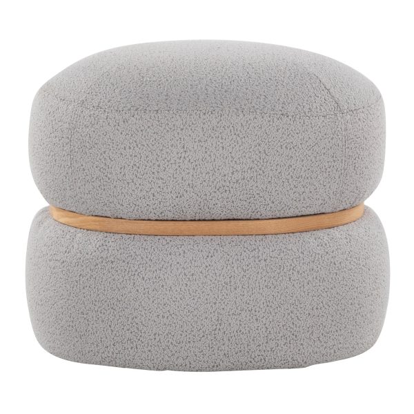 Cinch 17 Inch Grey Contemporary Boucle Pouf Ottoman 6