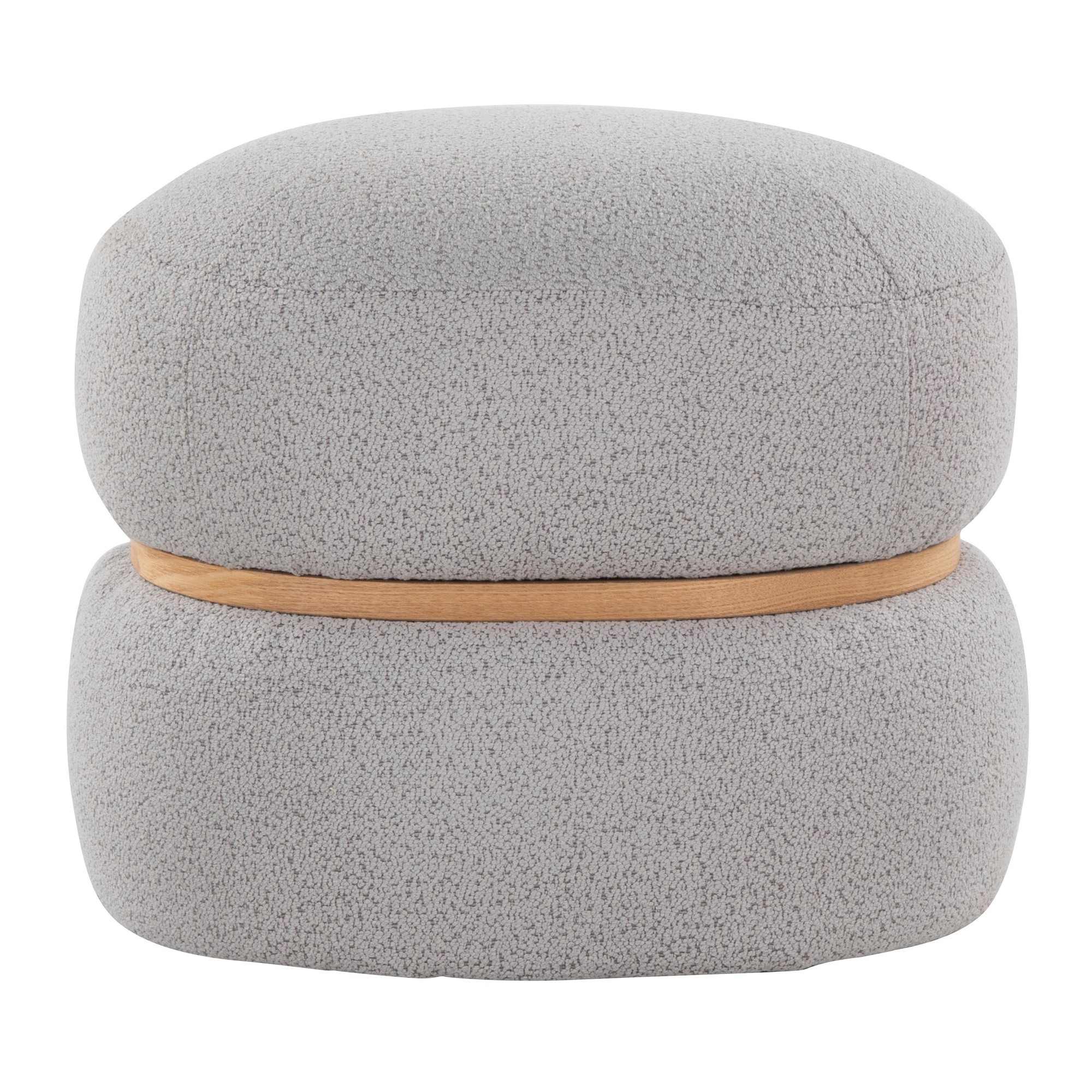 Cinch 17-Inch Grey Contemporary Bouclé Pouf Ottoman 7 Cinch 17-Inch Grey Contemporary Bouclé Pouf Ottoman - Image 7