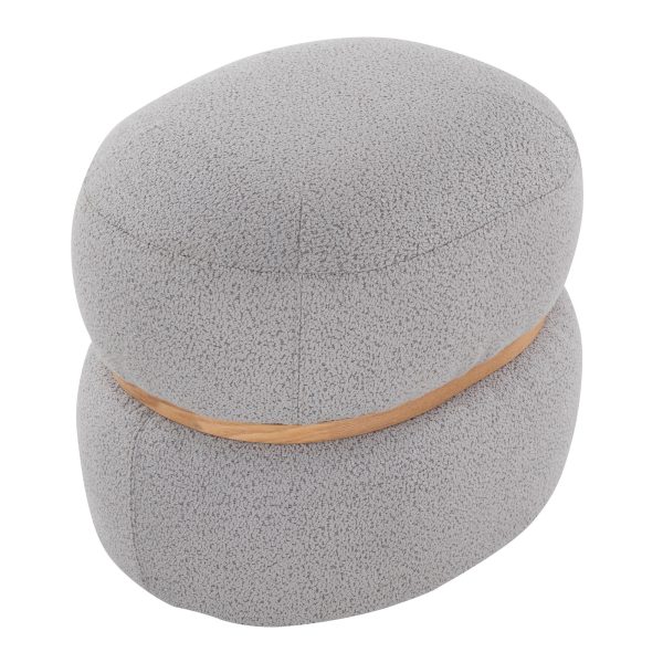 Cinch 17 Inch Grey Contemporary Boucle Pouf Ottoman 7