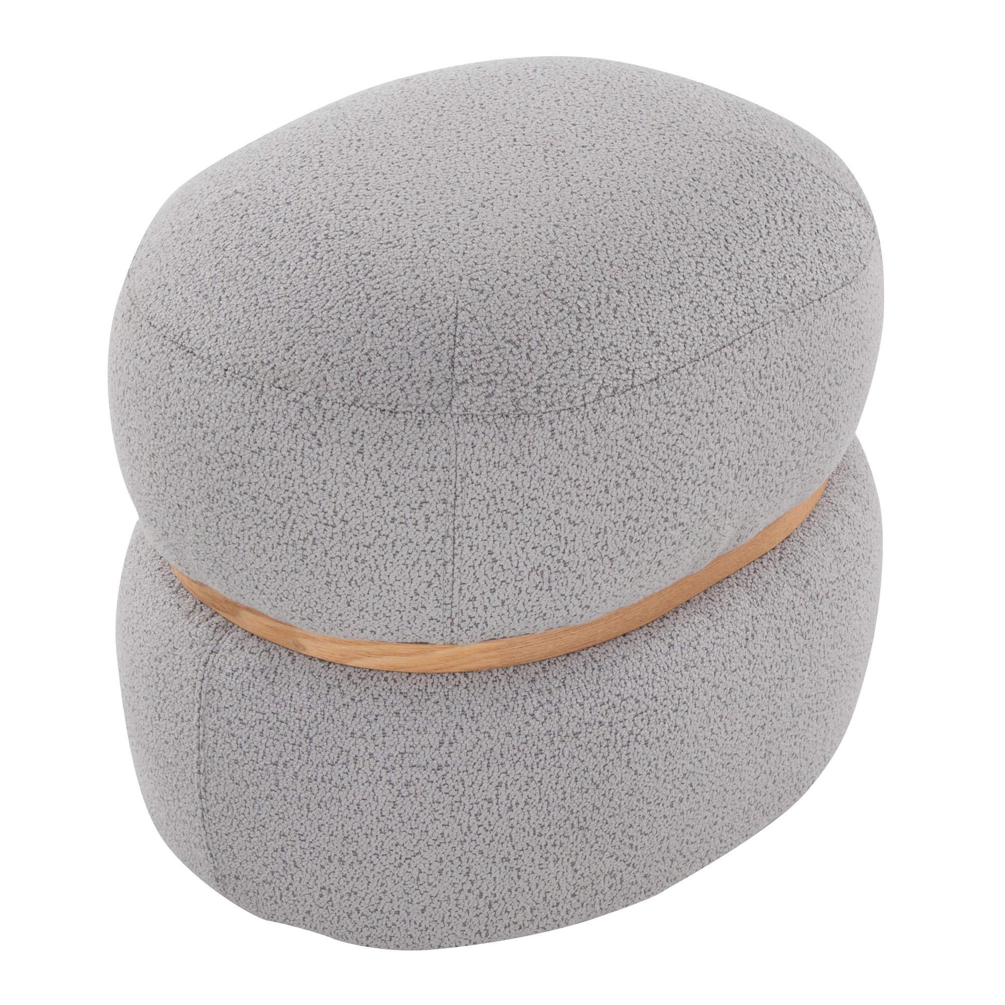 Cinch 17-Inch Grey Contemporary Bouclé Pouf Ottoman 8 Cinch 17-Inch Grey Contemporary Bouclé Pouf Ottoman - Image 8