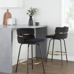 Cinch 26 Black Velvet Contemporary Swivel Counter Stools (Set of 2) 12 Cinch 26 Black Velvet Contemporary Swivel Counter Stools (Set of 2)