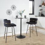 Cinch 26 Black Velvet Contemporary Swivel Counter Stools (Set of 2) 15 Cinch 26 Black Velvet Contemporary Swivel Counter Stools (Set of 2)