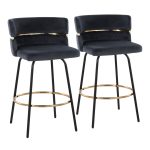 Cinch 26 Black Velvet Contemporary Swivel Counter Stools (Set of 2) 16 Cinch 26 Black Velvet Contemporary Swivel Counter Stools (Set of 2)