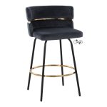 Cinch 26 Black Velvet Contemporary Swivel Counter Stools (Set of 2) 17 Cinch 26 Black Velvet Contemporary Swivel Counter Stools (Set of 2)