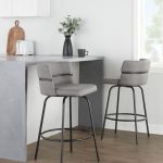 Cinch 26 Contemporary Black and Grey Swivel Counter Stools (Set of 2) 15 Cinch 26 Contemporary Black and Grey Swivel Counter Stools (Set of 2)