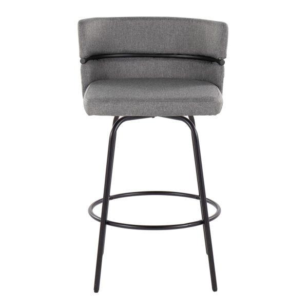 Cinch 26 Contemporary Black and Grey Swivel Counter Stools Set of 2 11