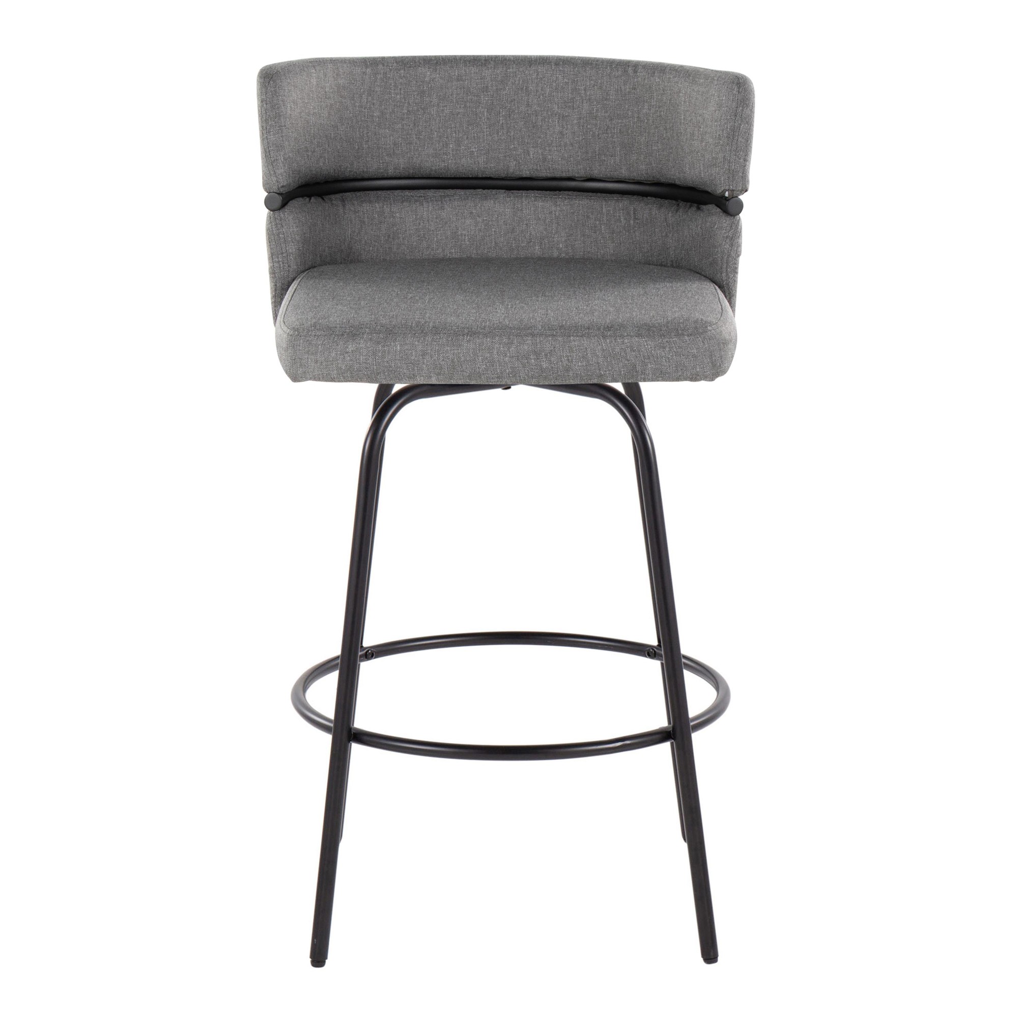Cinch 26 Contemporary Black and Grey Swivel Counter Stools (Set of 2) 12 Cinch 26 Contemporary Black and Grey Swivel Counter Stools (Set of 2) - Image 12