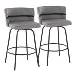 Cinch 26 Contemporary Black and Grey Swivel Counter Stools (Set of 2) 20 Cinch 26 Contemporary Black and Grey Swivel Counter Stools (Set of 2)