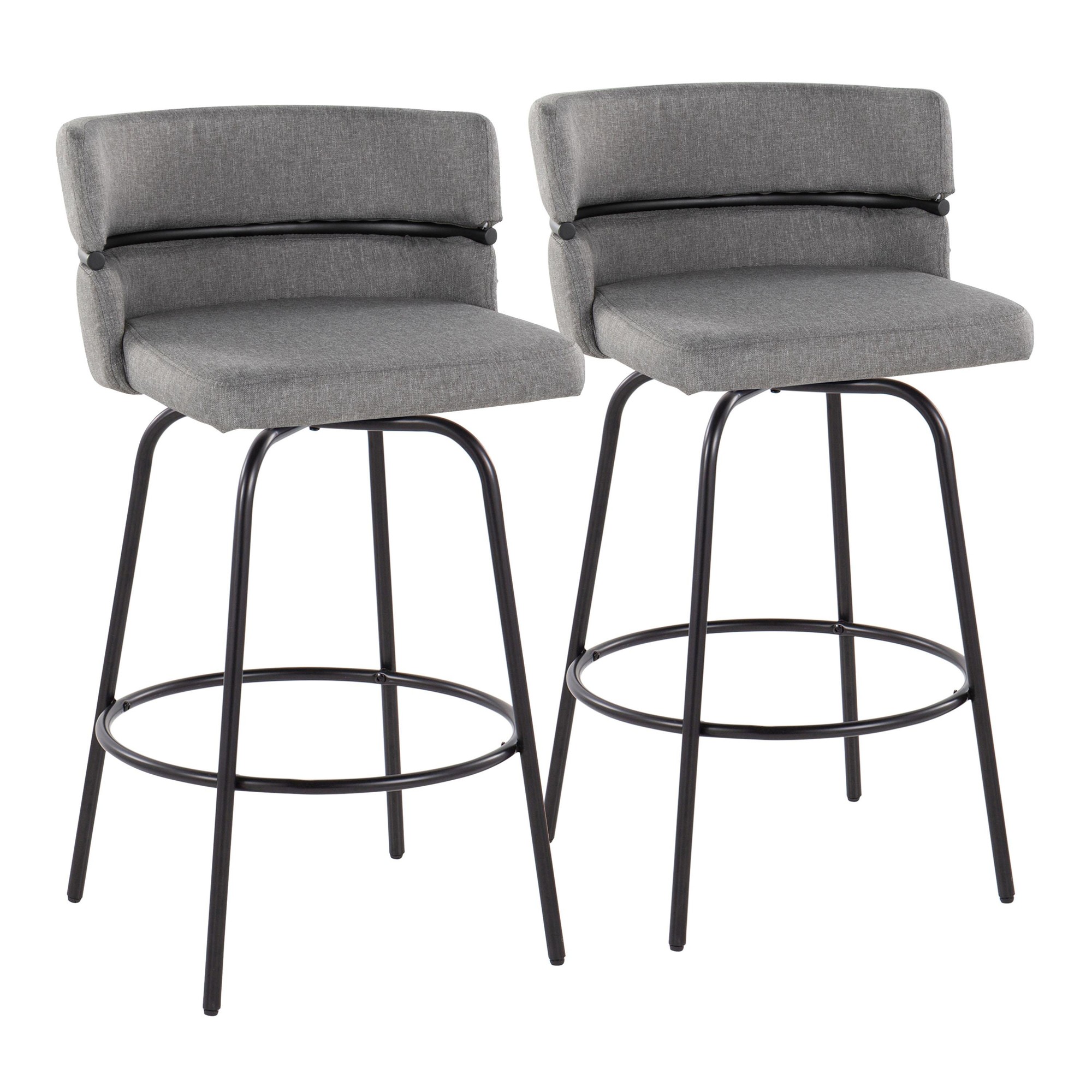 Cinch 26 Contemporary Black and Grey Swivel Counter Stools (Set of 2) 7 Cinch 26 Contemporary Black and Grey Swivel Counter Stools (Set of 2) - Image 7