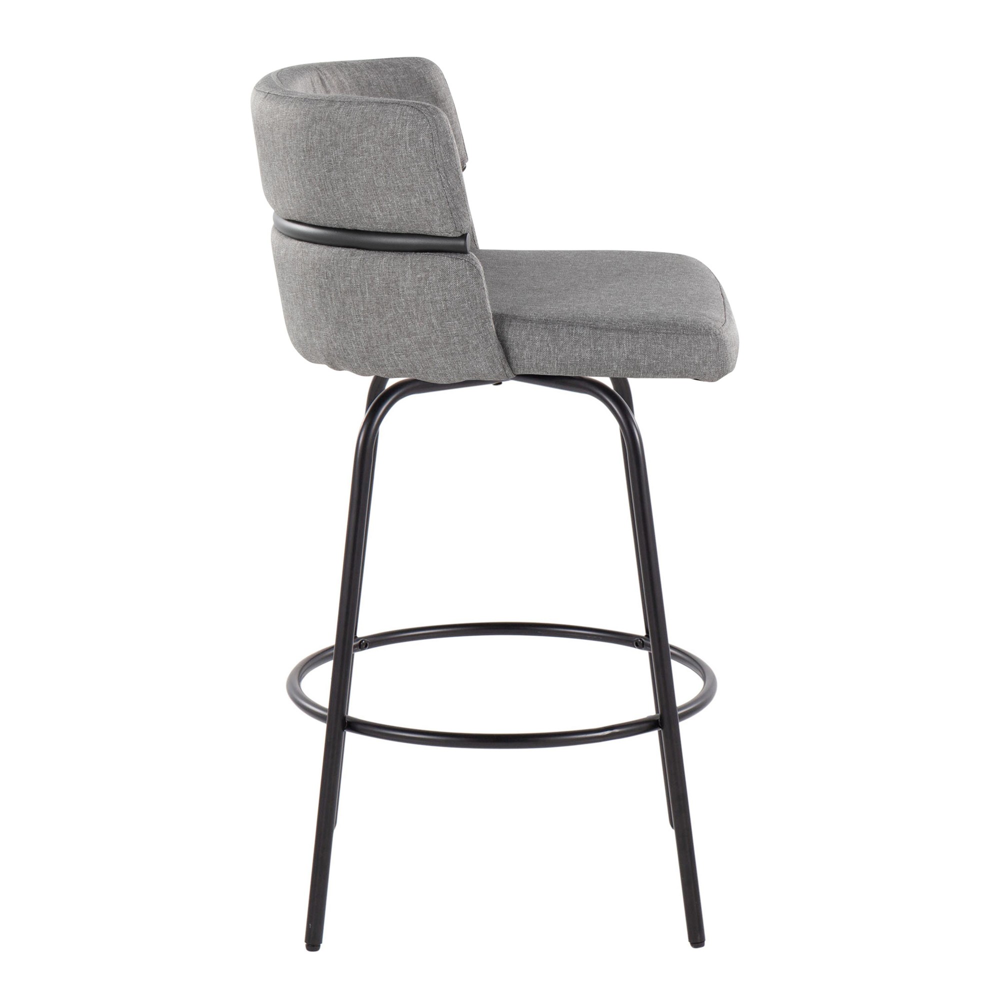 Cinch 26 Contemporary Black and Grey Swivel Counter Stools (Set of 2) 9 Cinch 26 Contemporary Black and Grey Swivel Counter Stools (Set of 2) - Image 9