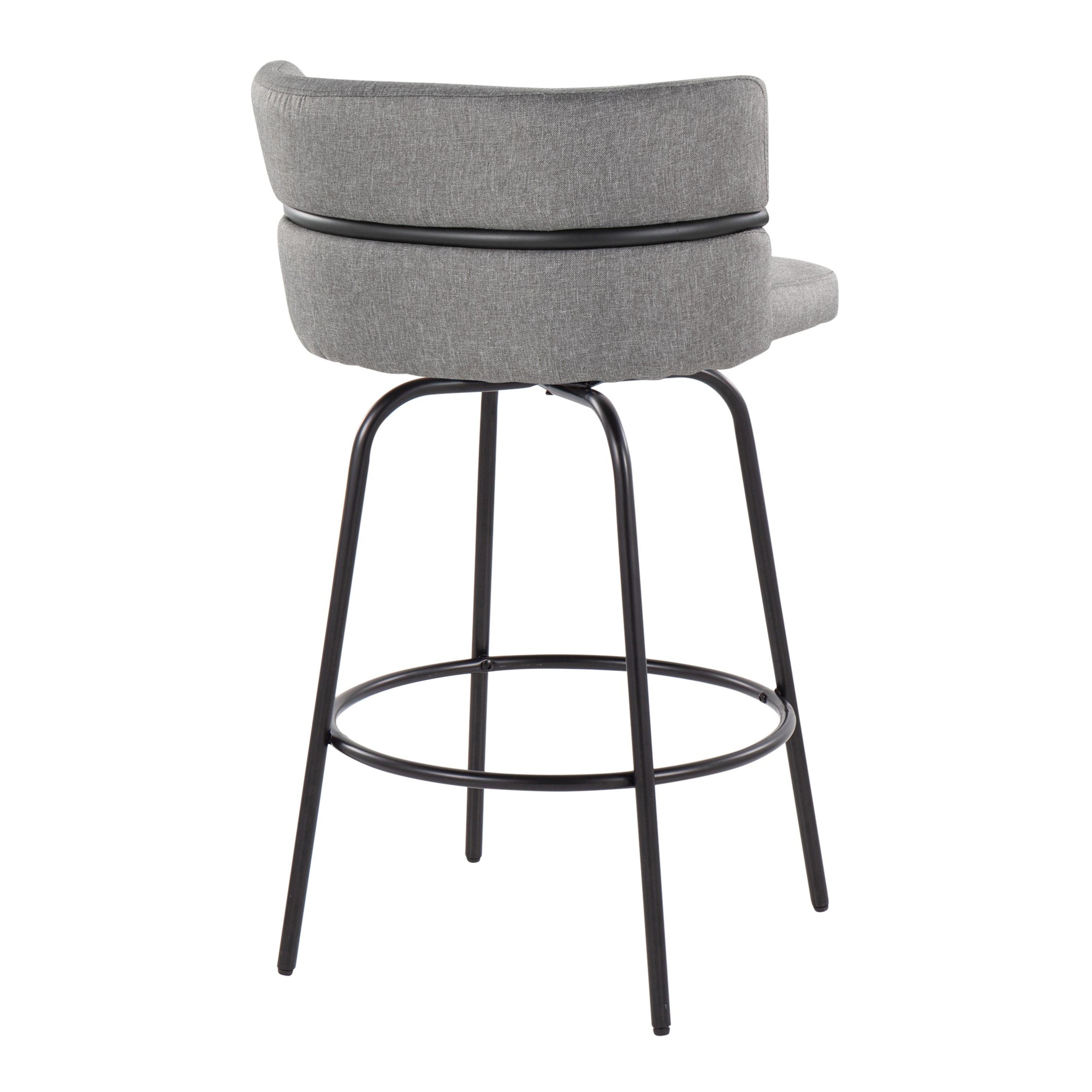 Cinch 26 Contemporary Black and Grey Swivel Counter Stools (Set of 2) 10 Cinch 26 Contemporary Black and Grey Swivel Counter Stools (Set of 2) - Image 10