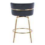 Cinch 26 Gold Black Velvet Swivel Counter Stools (Set of 2) 24 Cinch 26 Gold Black Velvet Swivel Counter Stools (Set of 2)