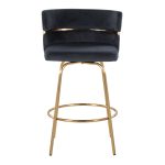 Cinch 26 Gold Black Velvet Swivel Counter Stools (Set of 2) 25 Cinch 26 Gold Black Velvet Swivel Counter Stools (Set of 2)