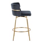 Cinch 26 Gold Black Velvet Swivel Counter Stools (Set of 2) 22 Cinch 26 Gold Black Velvet Swivel Counter Stools (Set of 2)