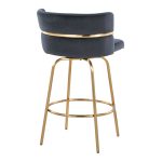 Cinch 26 Gold Black Velvet Swivel Counter Stools (Set of 2) 23 Cinch 26 Gold Black Velvet Swivel Counter Stools (Set of 2)