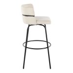 Cinch 30 Contemporary Black Metal Cream Swivel Barstools (Set of 2)