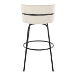 Cinch 30 Contemporary Black Metal Cream Swivel Barstools (Set of 2)