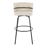 Cinch 30 Contemporary Black Metal Cream Swivel Barstools (Set of 2)