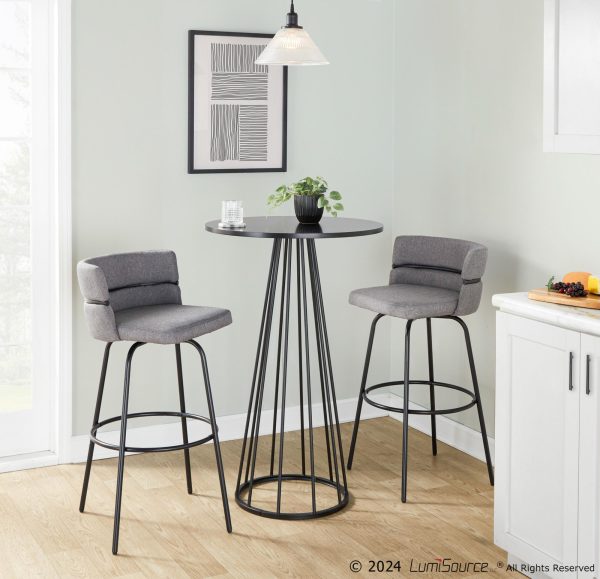 Cinch 30 Contemporary Light Grey Swivel Barstool Set of 2 2