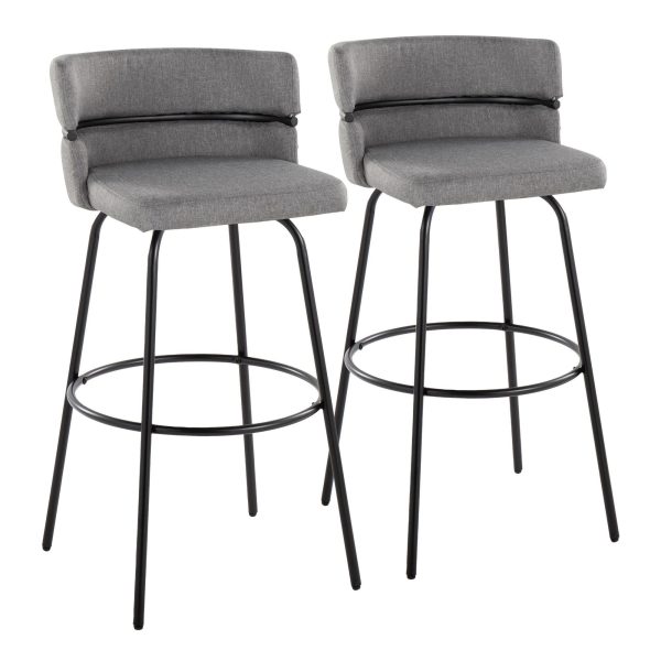 Cinch 30 Contemporary Light Grey Swivel Barstool Set of 2 4