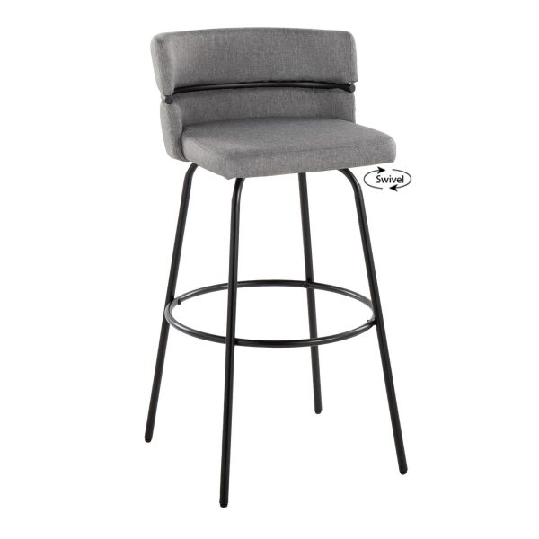 Cinch 30 Contemporary Light Grey Swivel Barstool Set of 2 5