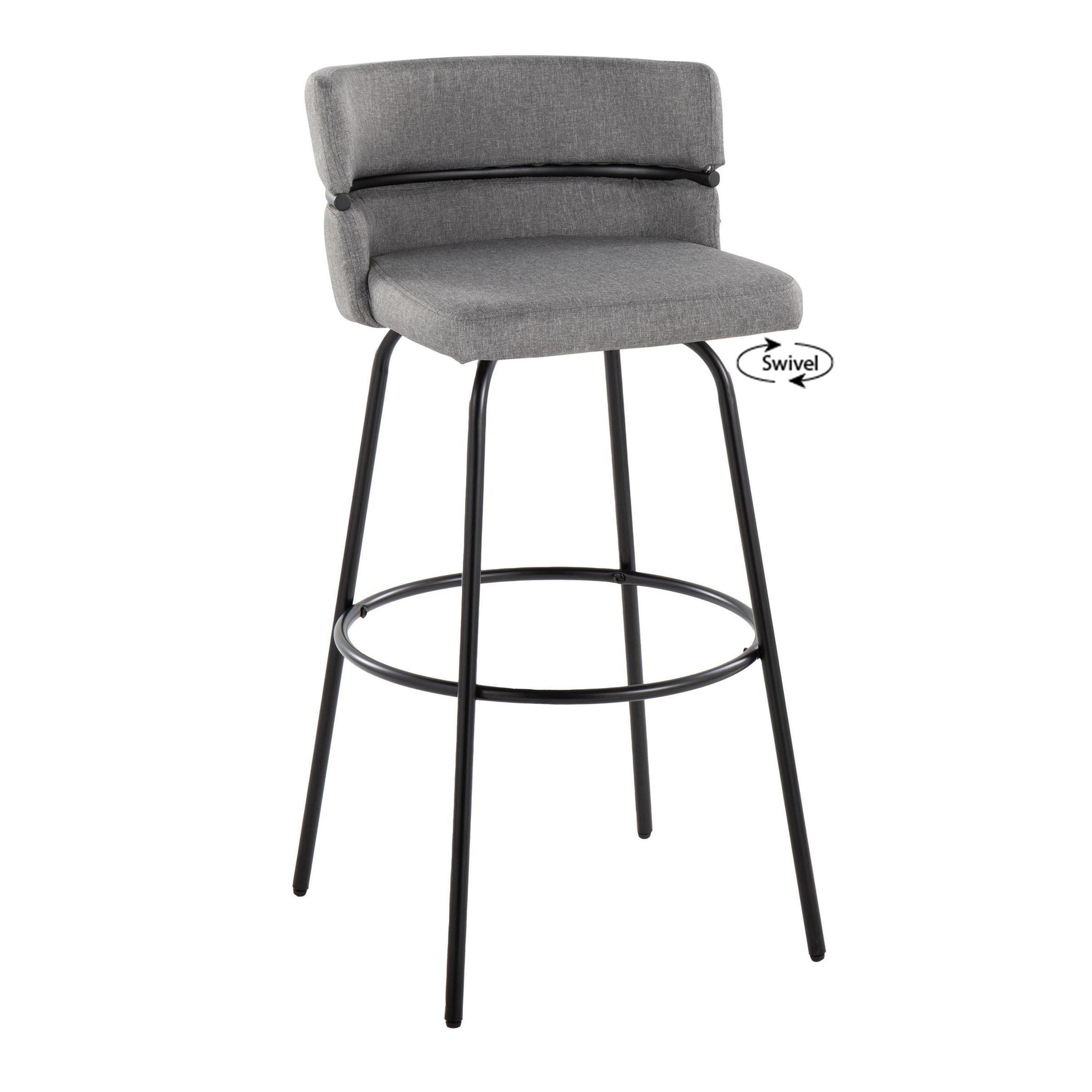 Cinch 30 Contemporary Light Grey Swivel Barstool (Set of 2) 6 Cinch 30 Contemporary Light Grey Swivel Barstool (Set of 2) - Image 6