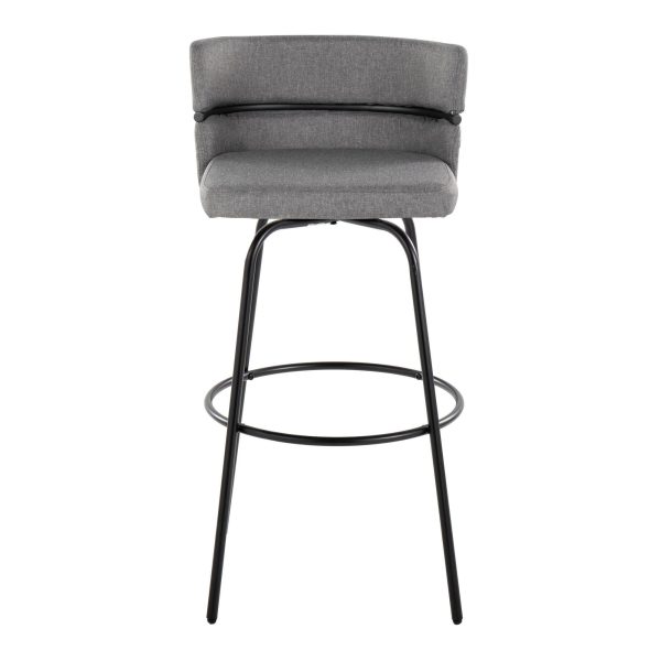 Cinch 30 Contemporary Light Grey Swivel Barstool Set of 2 9