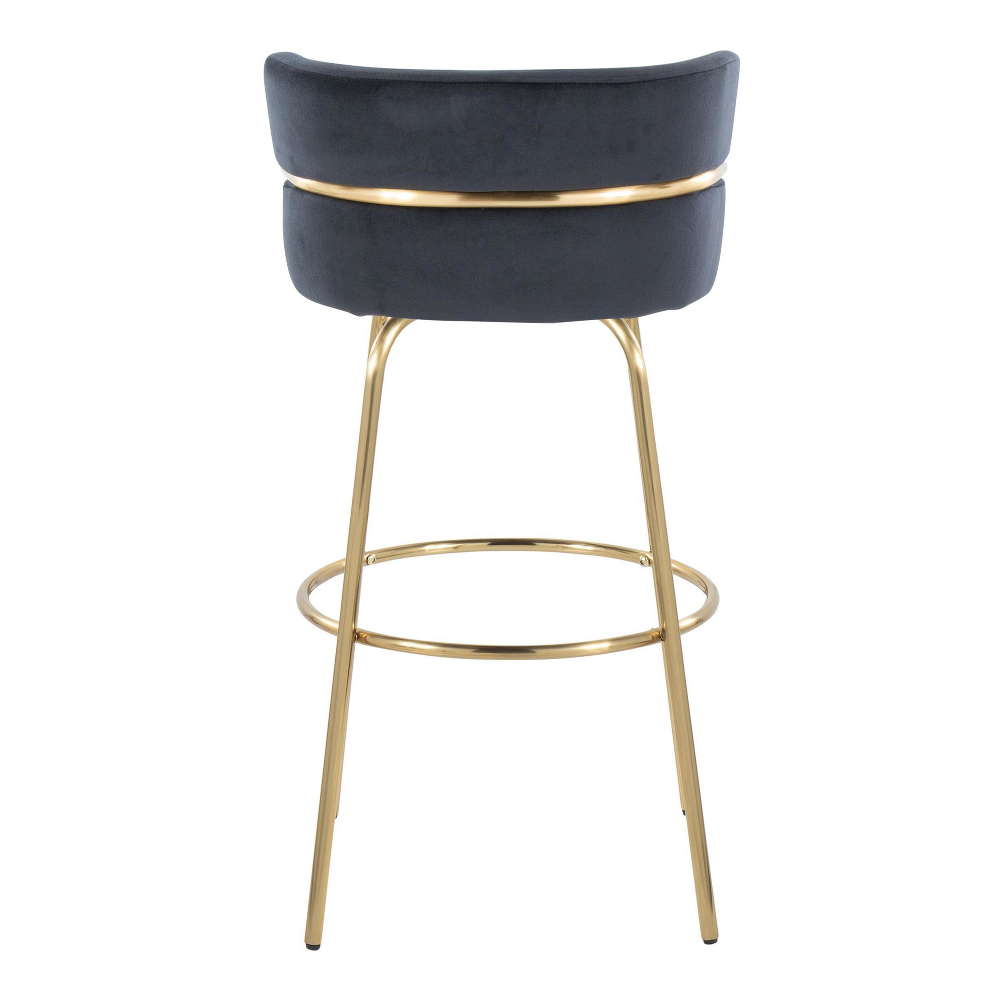 Cinch 30 Gold Black Velvet Glam Swivel Barstools (Set of 2) 9 Cinch 30 Gold Black Velvet Glam Swivel Barstools (Set of 2) - Image 9