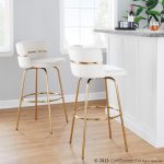Cinch 30 Gold Cream Velvet Swivel Barstools (Set of 2) 13 Cinch 30 Gold Cream Velvet Swivel Barstools (Set of 2)