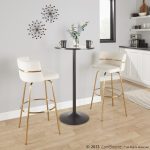 Cinch 30 Gold Cream Velvet Swivel Barstools (Set of 2) 15 Cinch 30 Gold Cream Velvet Swivel Barstools (Set of 2)