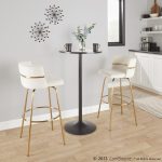 Cinch 30 Gold Cream Velvet Swivel Barstools (Set of 2) 16 Cinch 30 Gold Cream Velvet Swivel Barstools (Set of 2)