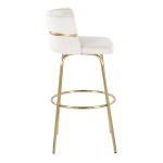 Cinch 30 Gold Cream Velvet Swivel Barstools (Set of 2) 19 Cinch 30 Gold Cream Velvet Swivel Barstools (Set of 2)